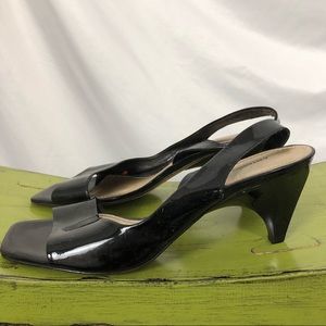 Antonio Melani Black Patent Slingback Heels 10